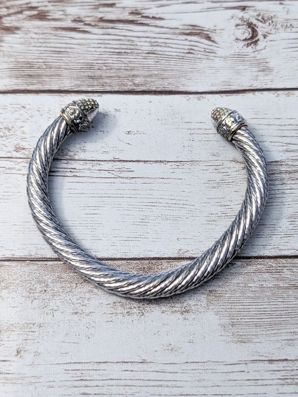Vintage Bracelet / Bangle - Cable Style - Misshapen
